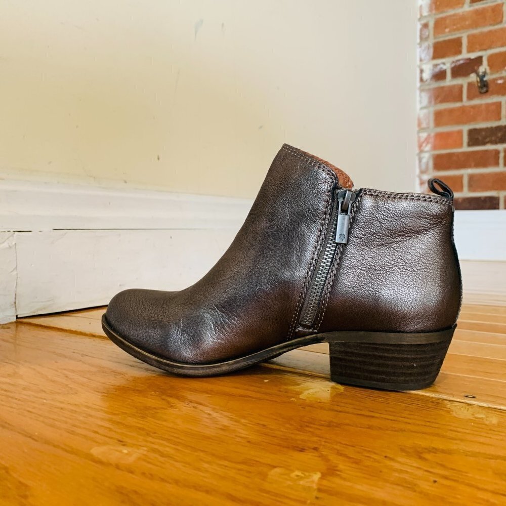 LUCKY BRAND SHOES BOOTS BOOTIES HEEL Size 7.5 37.5 M EXCELLENT - Picture 8 of 14